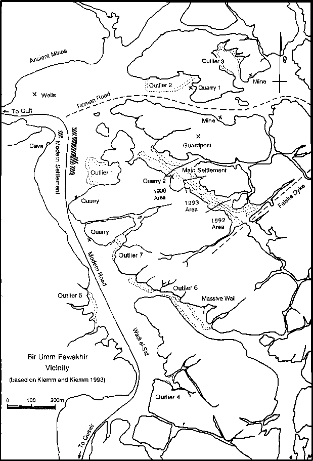 Map Of Ancient Egyptian. A map of the Bir Umm Fawakhir